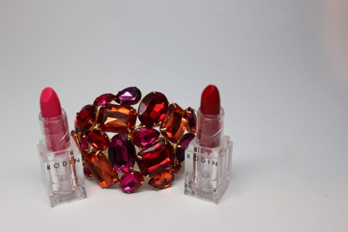 Rodin's Luxury Lipsticks in Winks on left and Red Hedy on Right