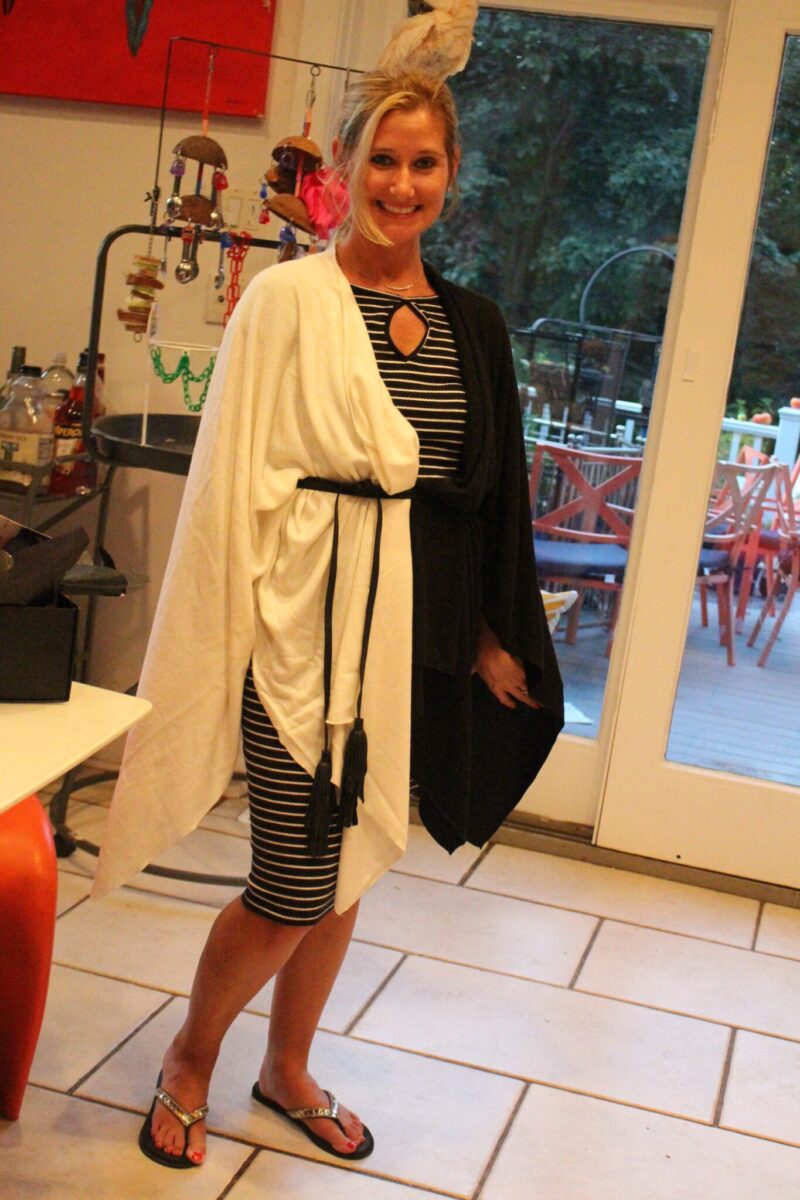 Awesome! Bikini - you look amazing in your Donni Charm Wonder Cape in Black and White! And there is nothing more classic than black and white.