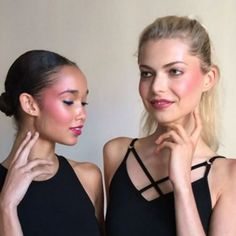 Draping-technique-using-blush-to-chisel-and-sculpt face-on-two-examples