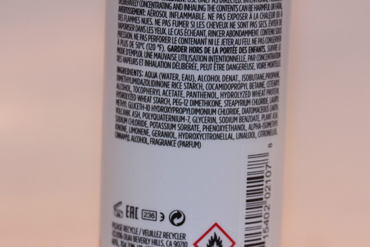 Ouai dry foam shampoo ingredients