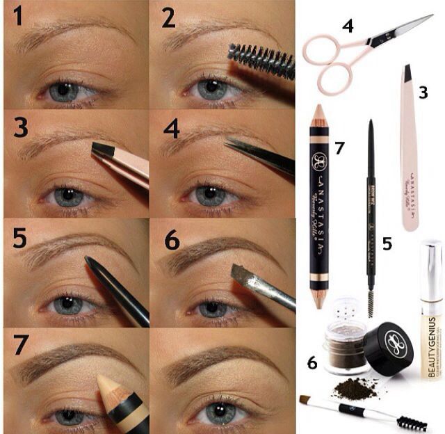 brows-tools-and-order-of-useing-tools-for-eyebrows-filling-in
