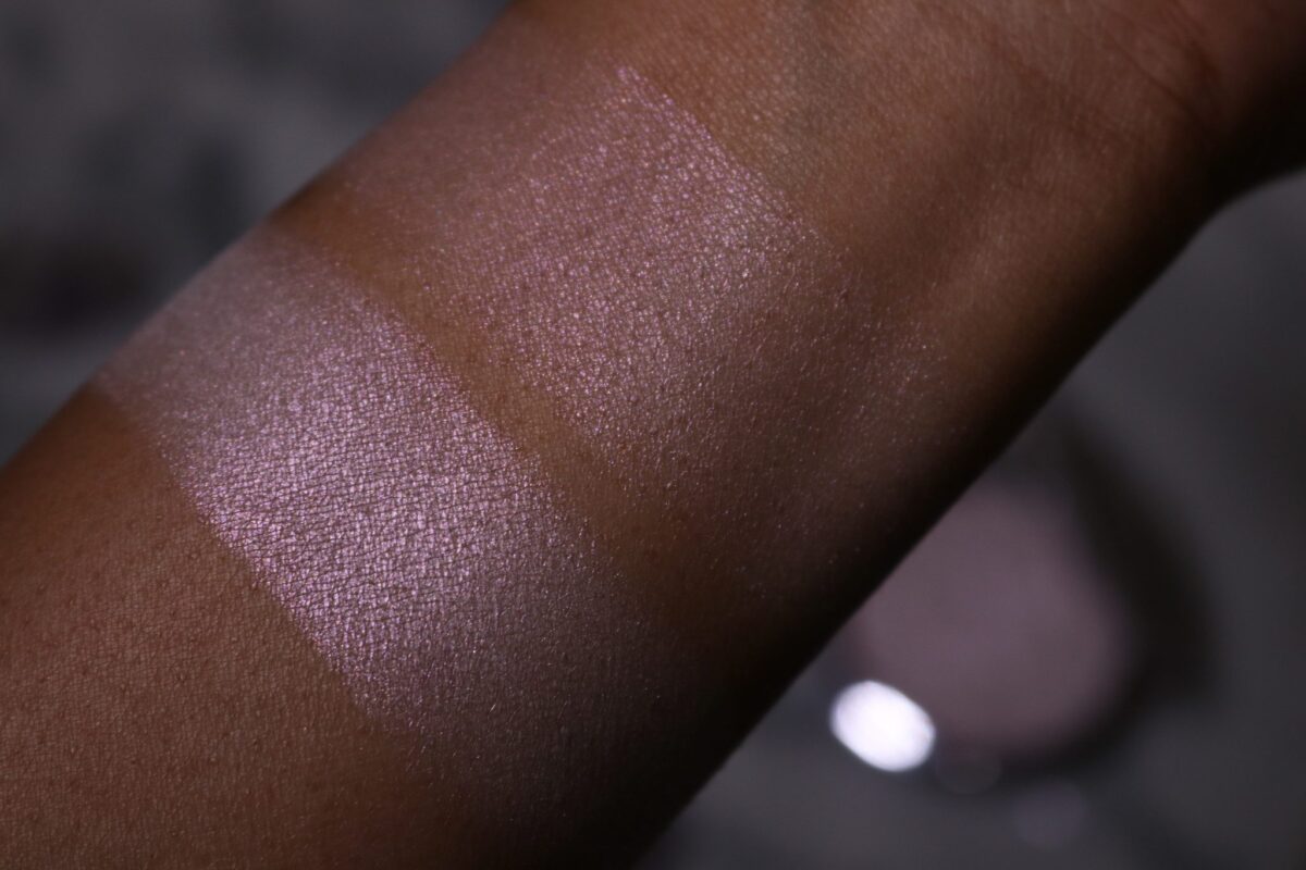 swatches-of Amethyst-Prismatic-Highlighter-on-dark-toned-skin