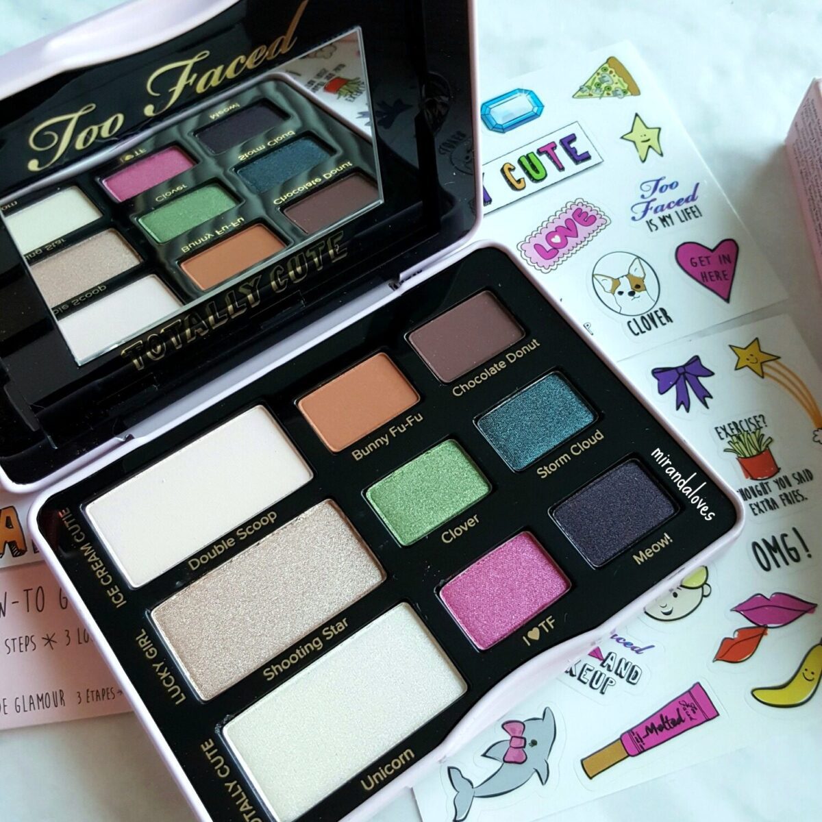 Too-faced-eyeshadows-three-looks-and-stickers-too-cute