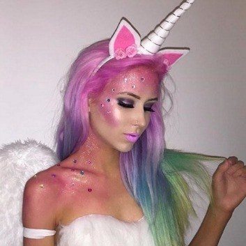 unicorn-makeup-haloween-costume-rainbow-hair-sparkles-unicorn-tears