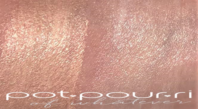 GOLDEN GLOW ON LEFT BARE GLOW ON RIGHT SWATCHES