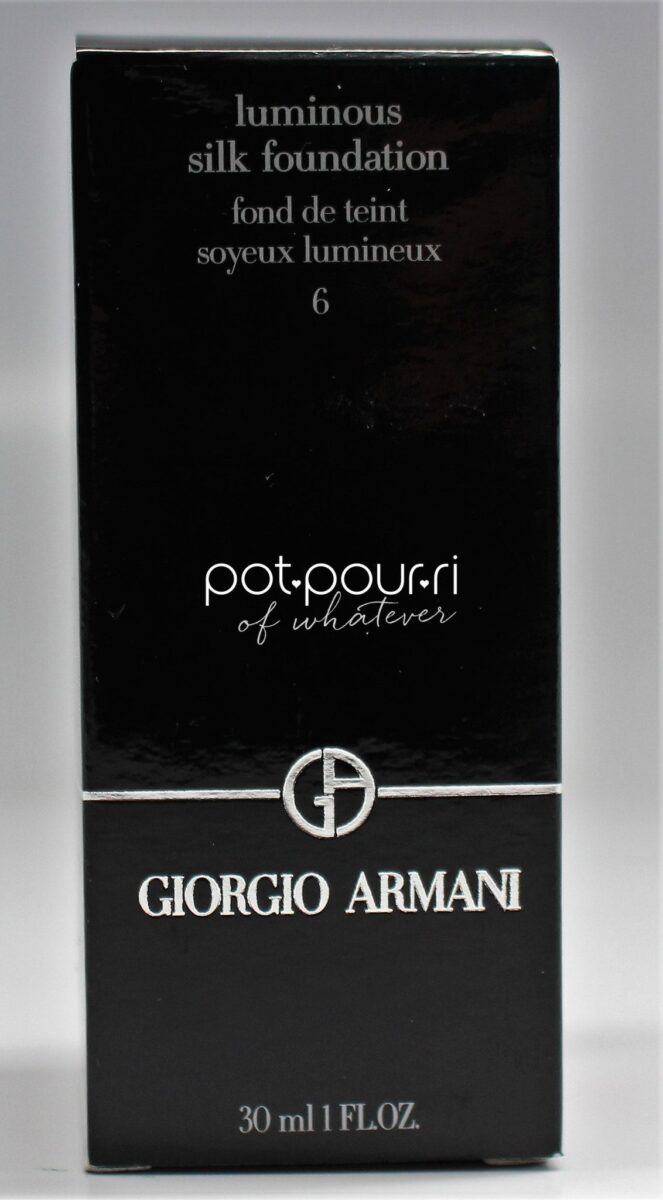 Giorgio Armani Luminous Silk Foundation in shade six-packaging
