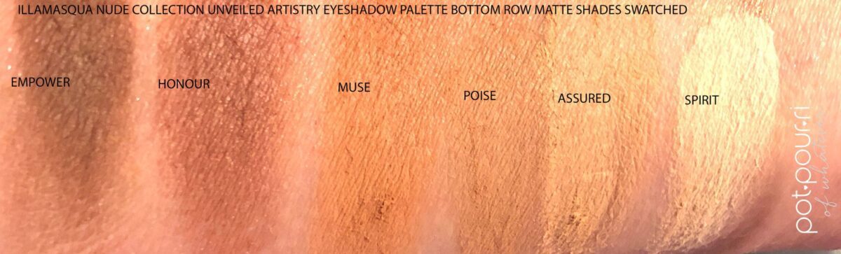 SWATCHES OF THE SIX MATTE SHADES