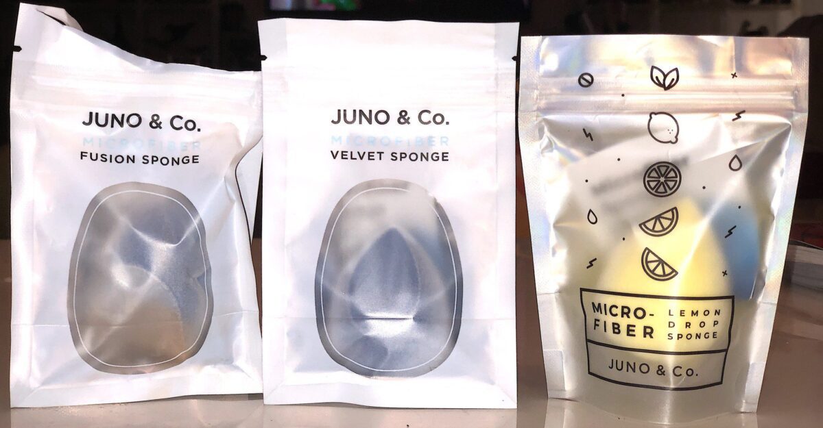 THE JUNO & Co MICROFIBER SPONGES COME IN RESEALABLE BAGS