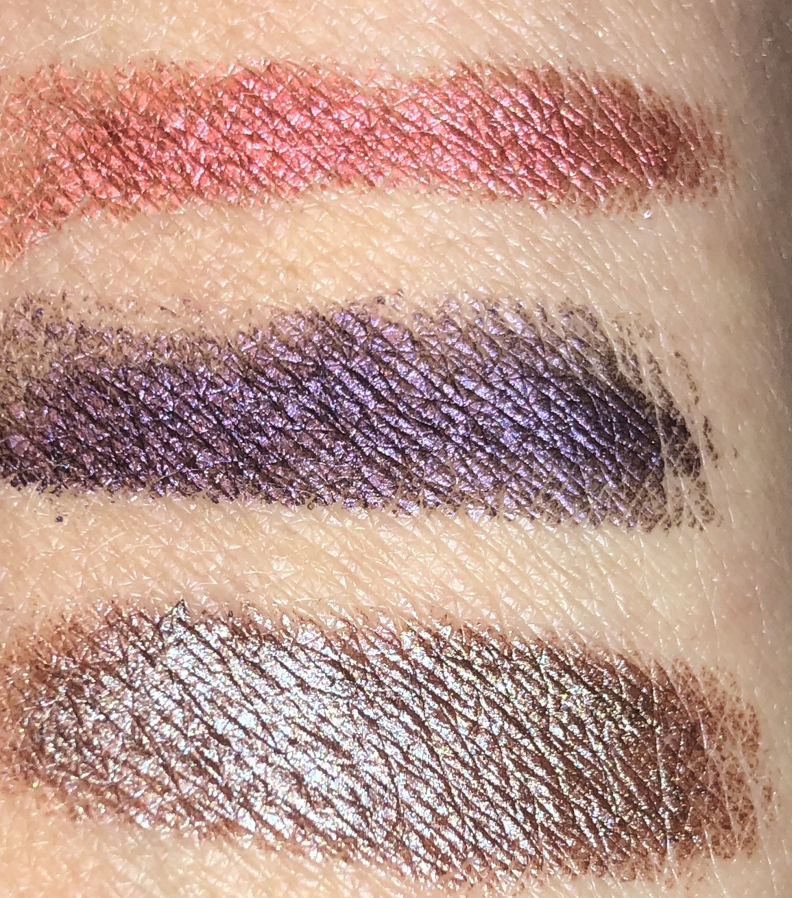 swatches top to bottom: PINK SAPPHIRE, AMETHYST, AND TOPAZ