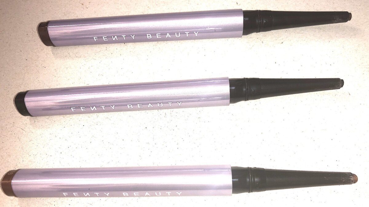 FENTY BEAUTY FLY PENCIL IN CUZ I'M BLACK, PUPPY EYEZ, AND SPACE COOKIE