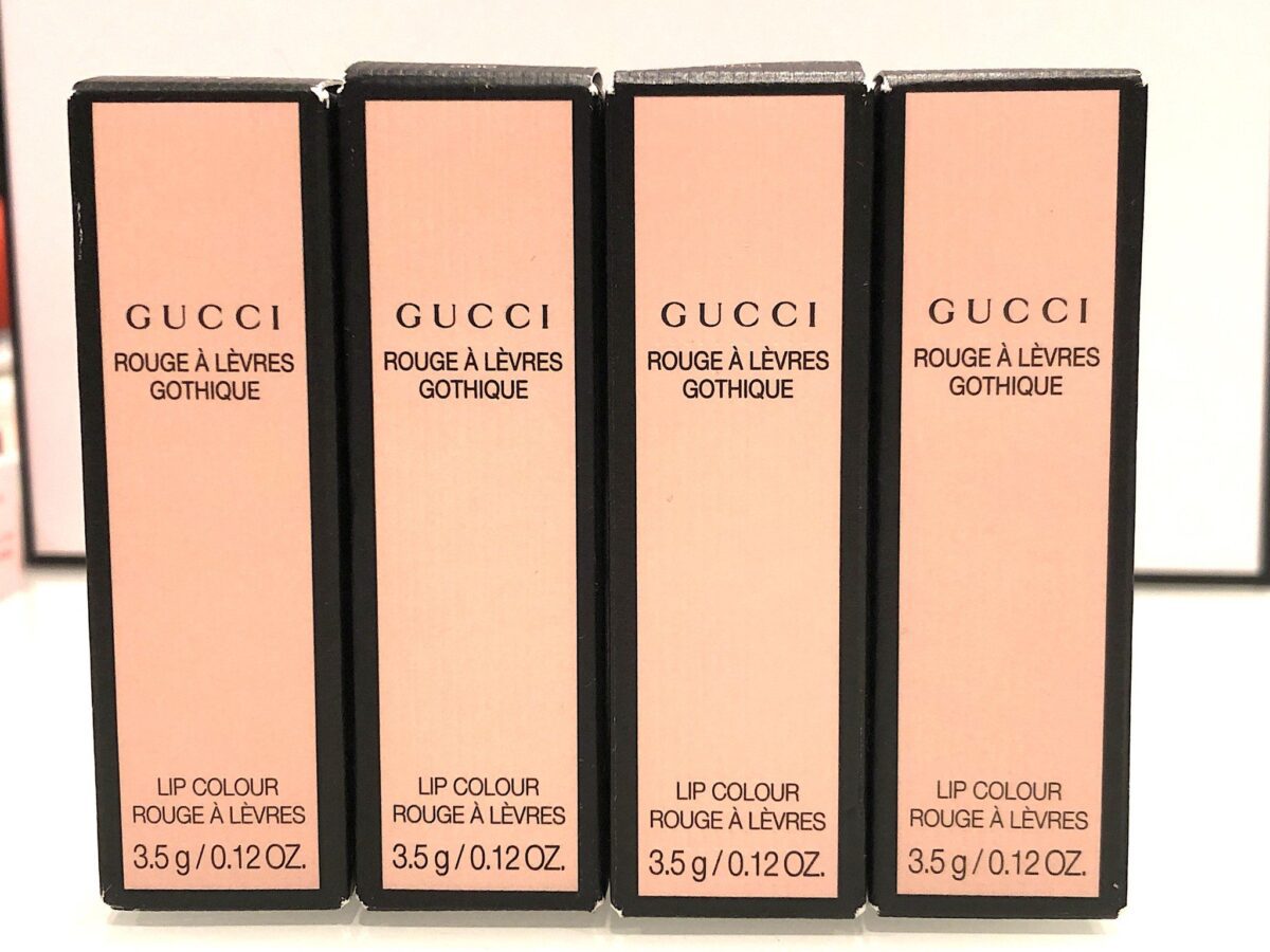 THE OUTER PACKAGING FOR THE GUCCI GOTHIQUE LIPSTICK