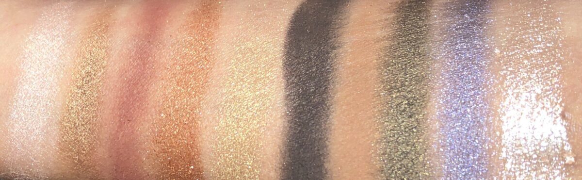 THE SHADES IN THE PAT MCGRATH MOTHERSHIP VI MIDNIGHT SUN PALETTE SWATCHED