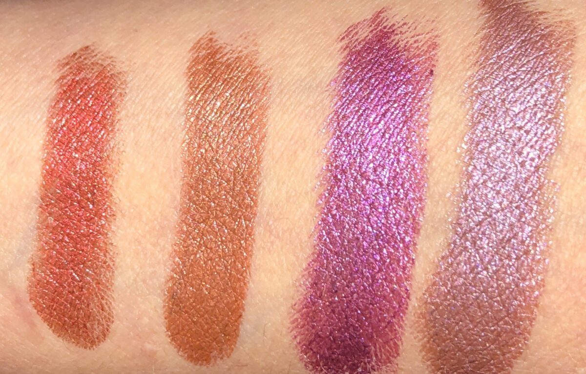 SWATCHES LEFT TO RIGHT: GOLDIE RED, LETTY ORANGE, BILLIE MAGENTA AND NORMA PINK