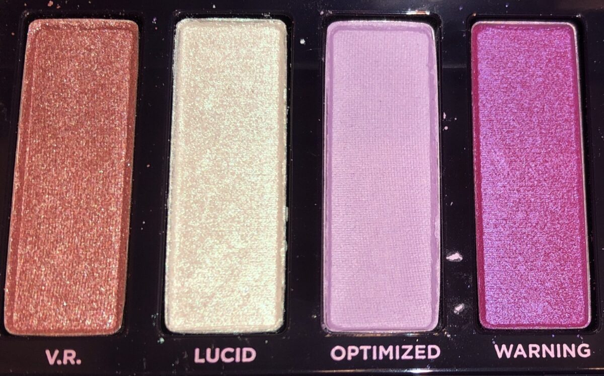 NAKED ULTRAVIOLET SHADES L TO R: VR, LUCID, OPTIMIZED, AND WARNING