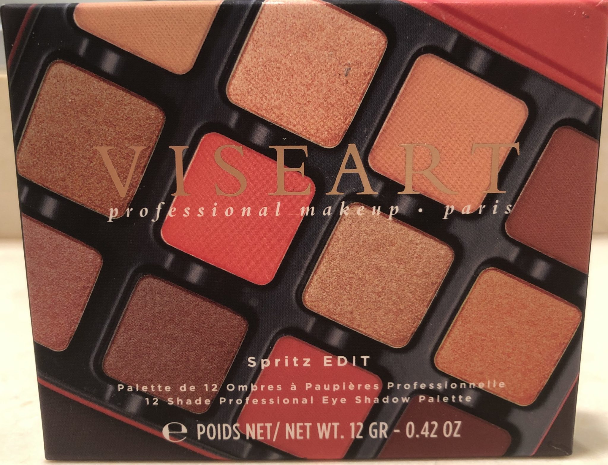 FRONT OF THE VISEART SPRITZ EDIT EYESHADOW PALETTE OUTER BOX