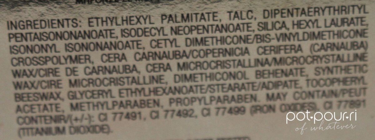 ingredients of Soleil Matte Veil Creme