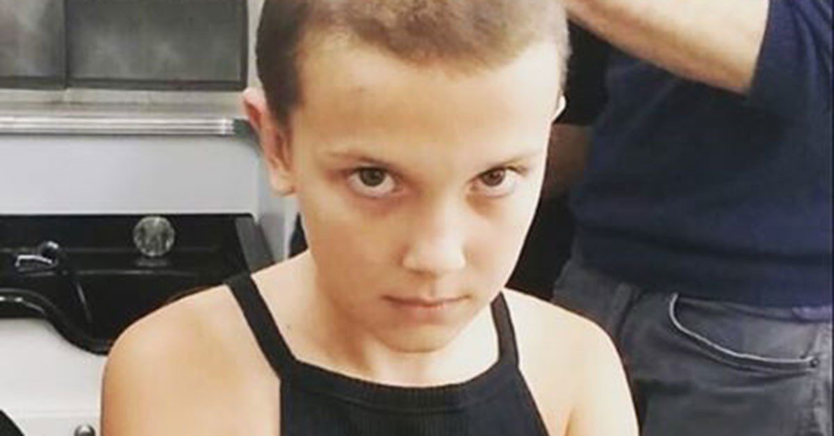 Millie Bobby Brown with Eleven's haircut