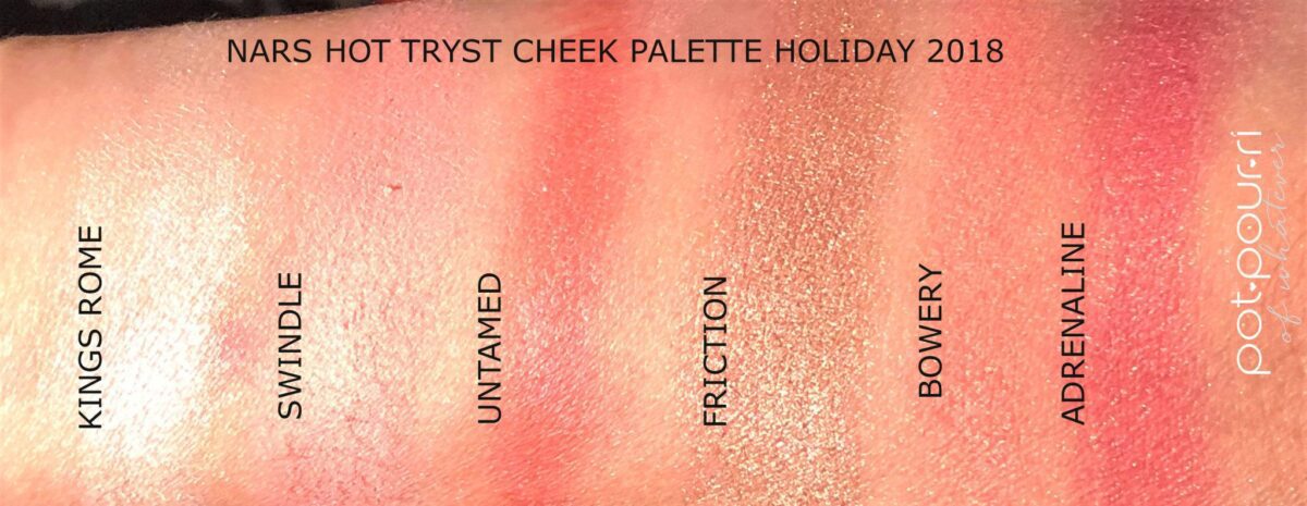 HOT TRYST PALETTE SWATCHES