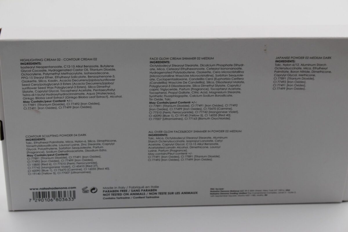 Natasha-Denona-sculptandGlow-packaging-ingredients