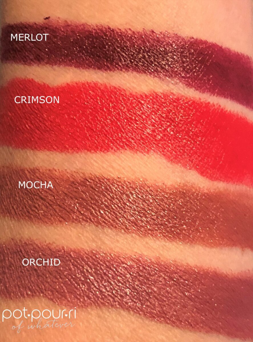 BECCA ULTIMATE LIPSTICK LOVE SWATCHES