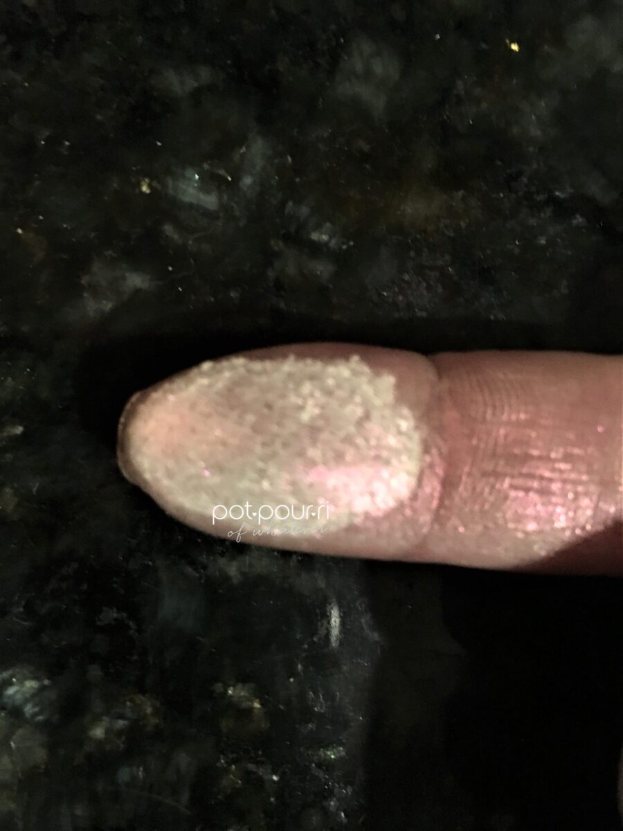 finger swatch of diamond dust