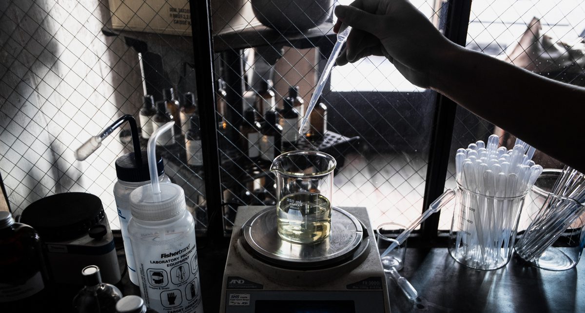 the Le Labo mini-lab where the fragrance is created right in front of your eyes