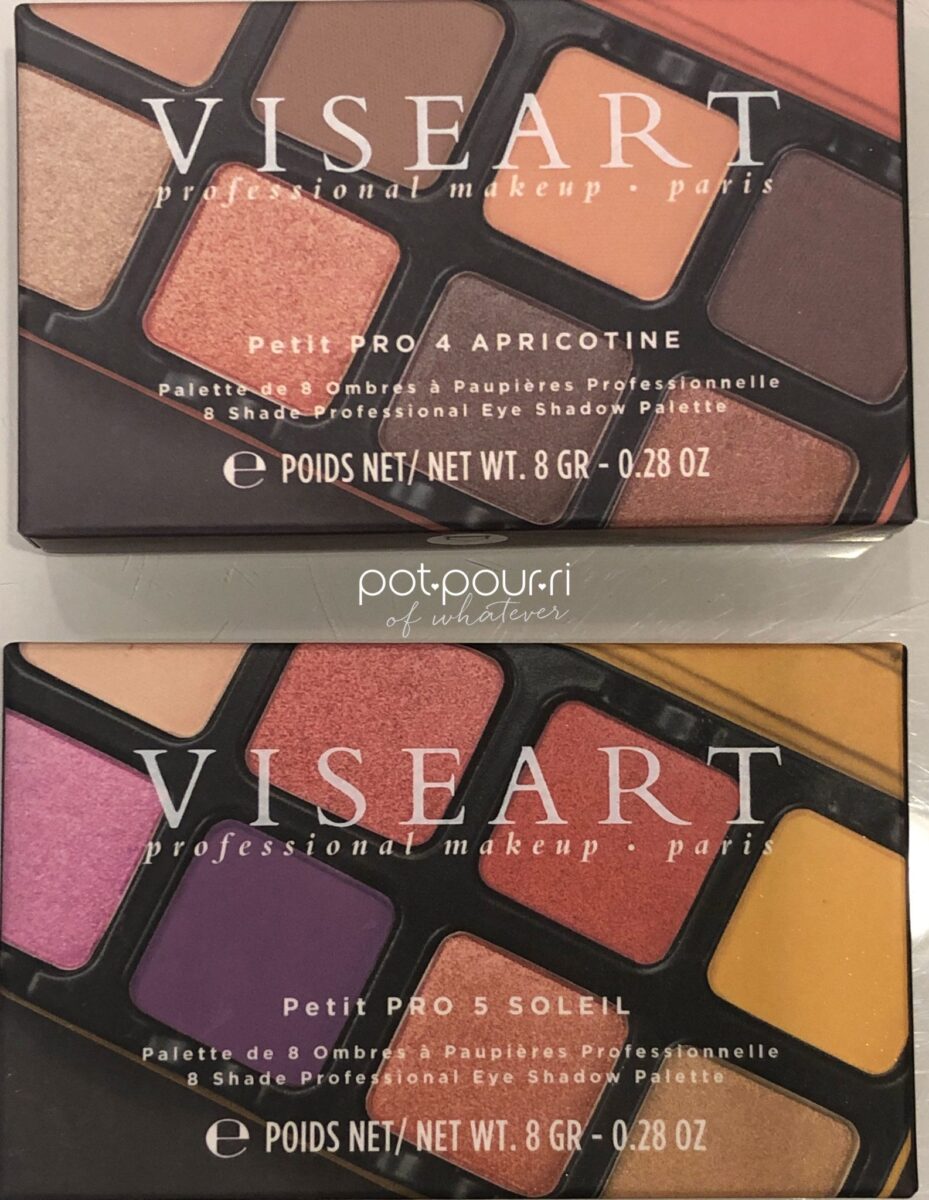 PACKAGING BOXES FOR THE VISEART PETIT PRO PALETTES APRICOTINE AND SOLEIL
