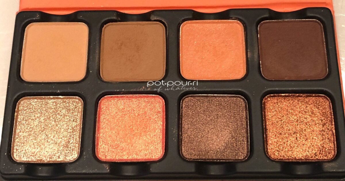 APRICOTINE PALETTE-TOP ROW AND SECOND ROW SHADES FROM LEFT TO RIGHT